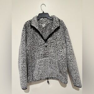 PINK Victoria's Secret Black and Gray Sherpa Jacket